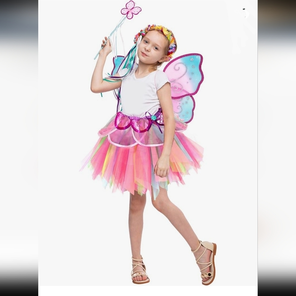Pink Rainbow Fairy Princess Costume by Spooktacular Creations Size Small 5-7